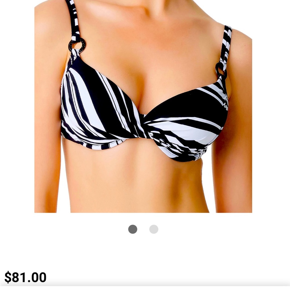 Bleu Rod Beattie black & white size 6 padded push up bikini top size 6